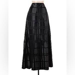 NWT JS COLLECTIONS Maxi Skirt Satin Check Black